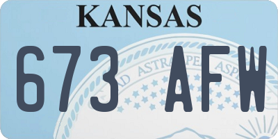 KS license plate 673AFW