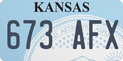 KS license plate 673AFX