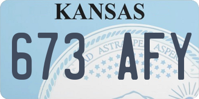 KS license plate 673AFY