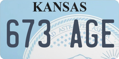 KS license plate 673AGE