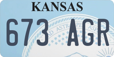 KS license plate 673AGR