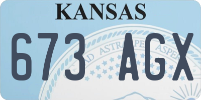 KS license plate 673AGX