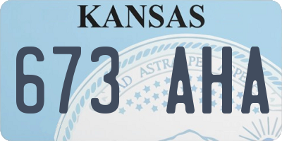 KS license plate 673AHA