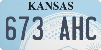 KS license plate 673AHC