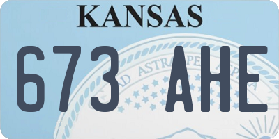 KS license plate 673AHE