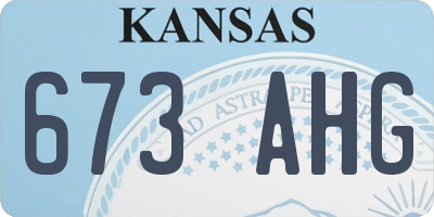 KS license plate 673AHG