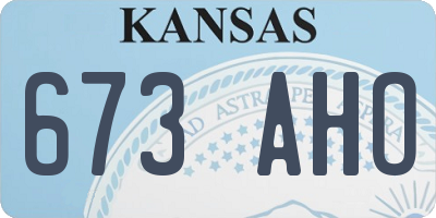 KS license plate 673AHO