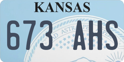 KS license plate 673AHS
