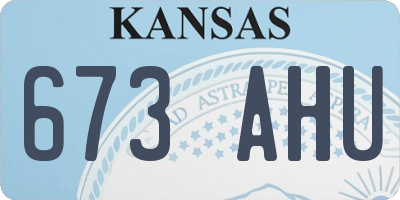 KS license plate 673AHU