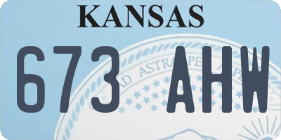 KS license plate 673AHW