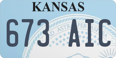 KS license plate 673AIC