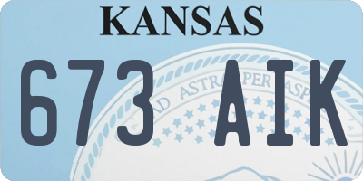KS license plate 673AIK