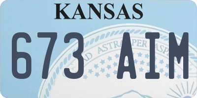 KS license plate 673AIM