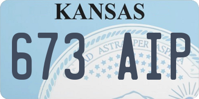 KS license plate 673AIP