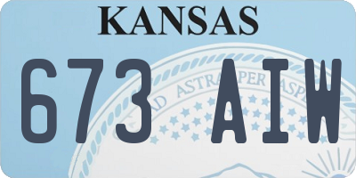 KS license plate 673AIW