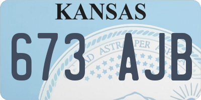 KS license plate 673AJB