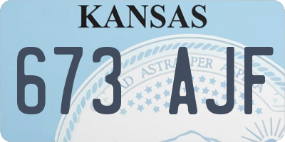 KS license plate 673AJF