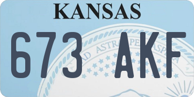 KS license plate 673AKF