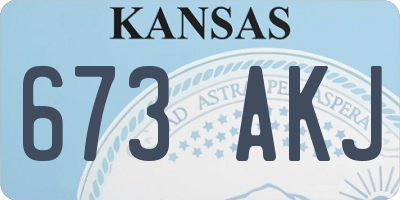 KS license plate 673AKJ