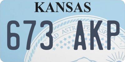 KS license plate 673AKP