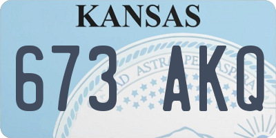 KS license plate 673AKQ