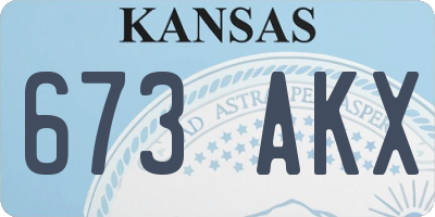 KS license plate 673AKX