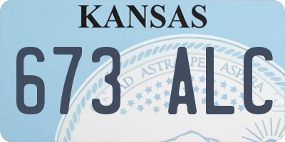 KS license plate 673ALC