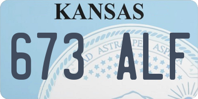 KS license plate 673ALF