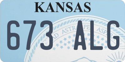 KS license plate 673ALG