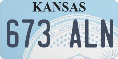 KS license plate 673ALN