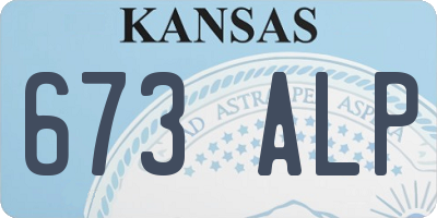 KS license plate 673ALP