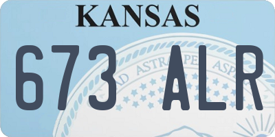 KS license plate 673ALR
