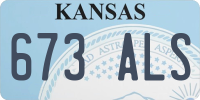 KS license plate 673ALS