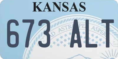 KS license plate 673ALT