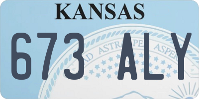 KS license plate 673ALY