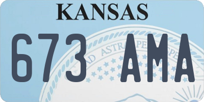 KS license plate 673AMA