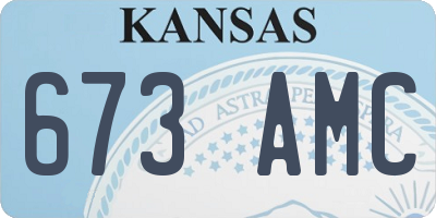 KS license plate 673AMC