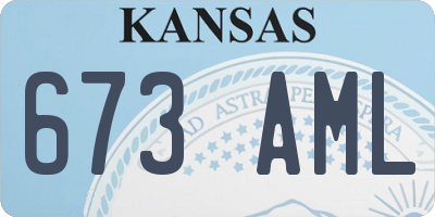 KS license plate 673AML