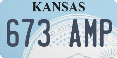 KS license plate 673AMP