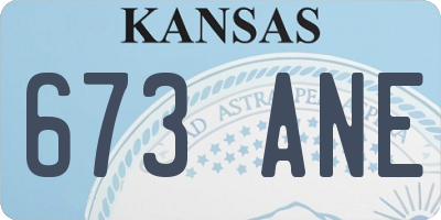 KS license plate 673ANE