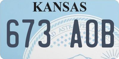 KS license plate 673AOB