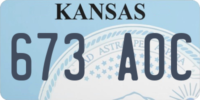 KS license plate 673AOC