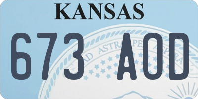 KS license plate 673AOD