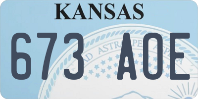 KS license plate 673AOE