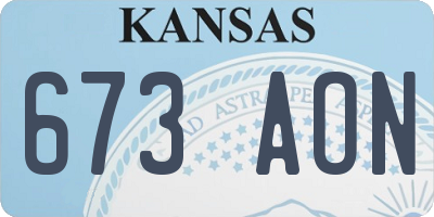 KS license plate 673AON