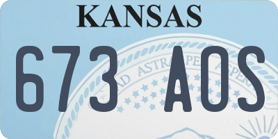 KS license plate 673AOS