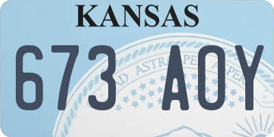 KS license plate 673AOY