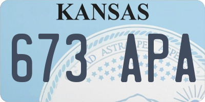 KS license plate 673APA