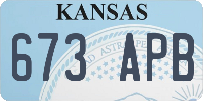 KS license plate 673APB