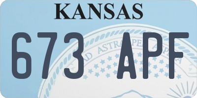 KS license plate 673APF